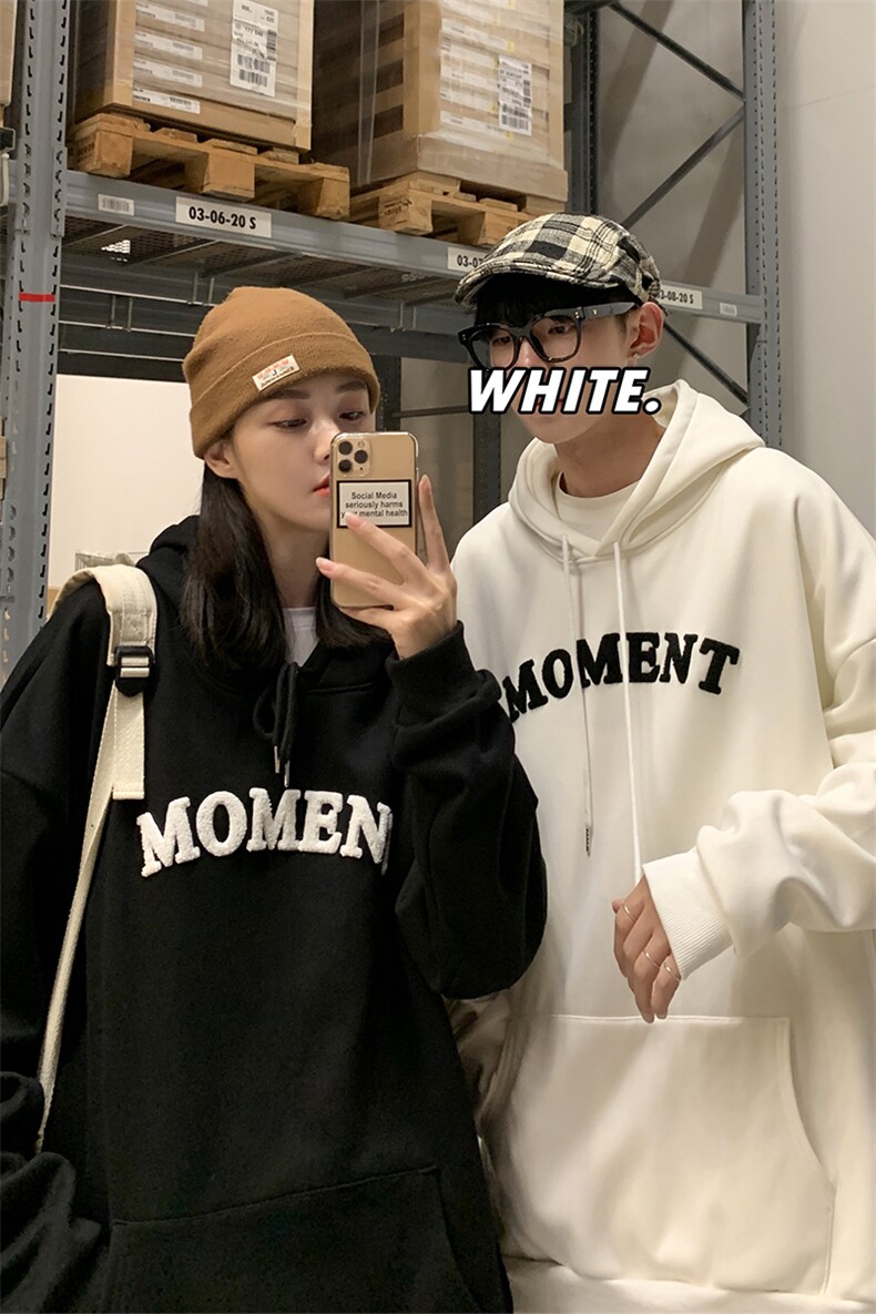 Q2098情侣装连帽套头卫衣毛巾绣2024新款春装外套男女学院风P55,男装卫衣,电商C306-1