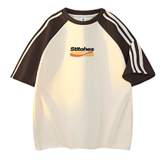 杏色拼咖啡袖