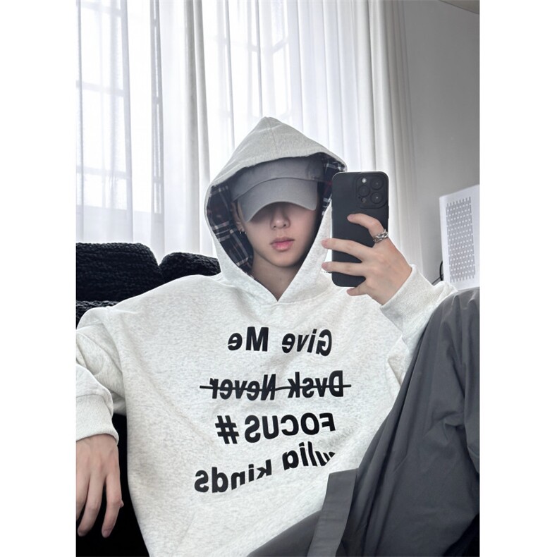 W24118-P55控78秋季新款重磅400克发泡印花卫衣直播，男装卫衣，电商A036A