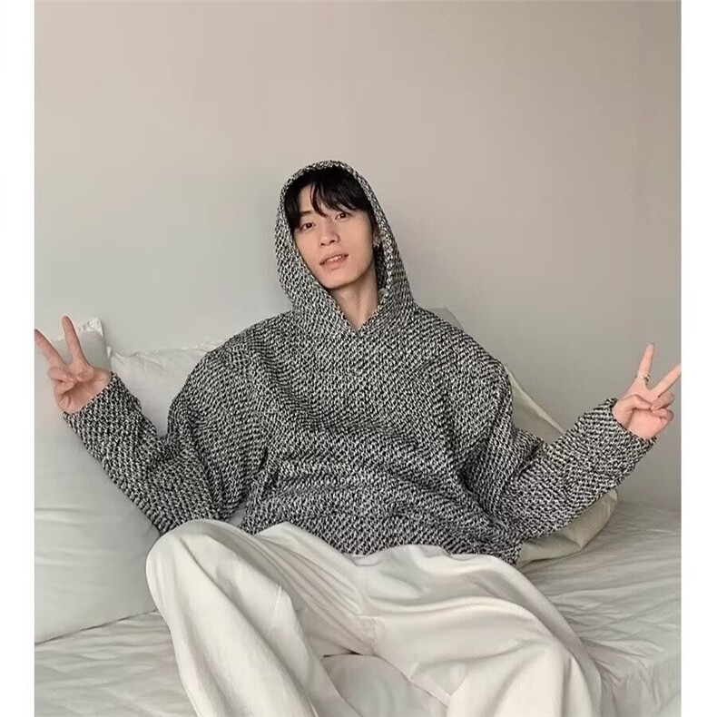 W103-P64春季新款小香风情侣连帽卫衣男休闲宽松编织外套时尚,女装短外套,电商B323A