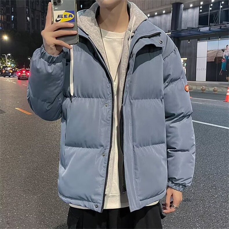 新款棉衣男士春秋冬季宽松休闲百搭连帽假两件棉服保暖M027,男装棉衣,星座1116A-1（原606A）