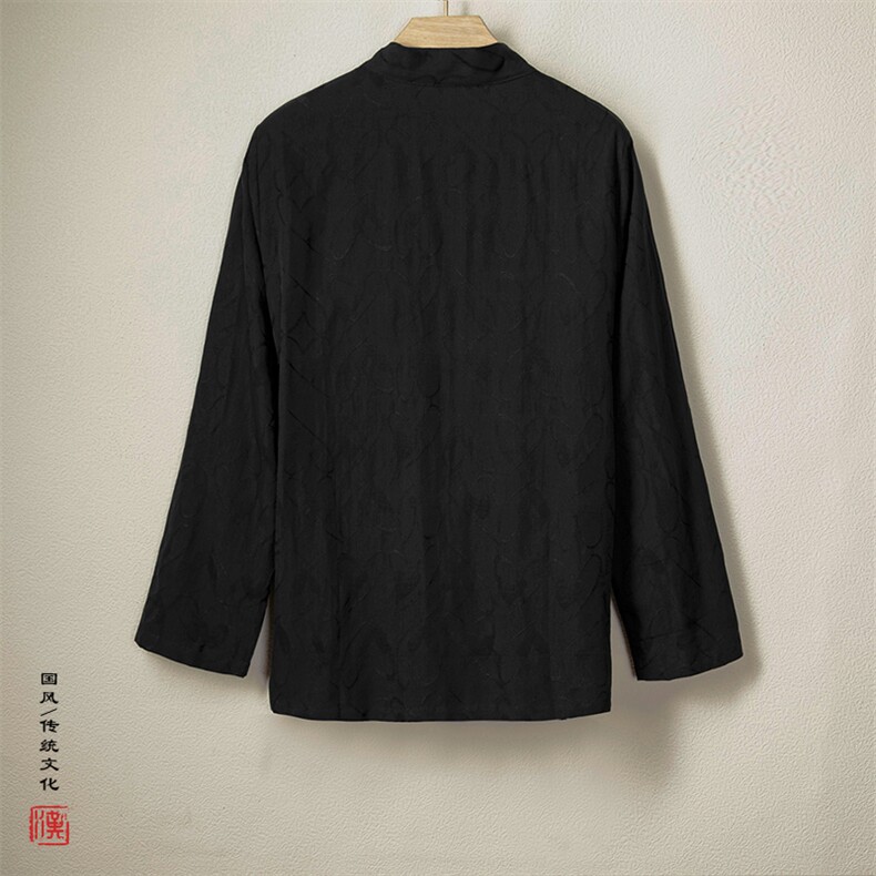 秋装新款风男装提花男士改良新中式汉服道袍C205P65,男装民族服装,钱塘802