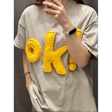 纯棉230克潮牌T恤男女短袖字母立体BT004-P43，男装T恤，星座412-1