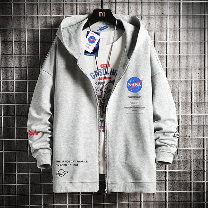 KS21243-P38连帽开衫卫衣男运动外套大码班服网格,男装卫衣,电商A040A