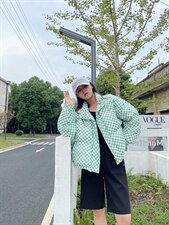 【现货】人人皆可棋盘格 绿色90绒，其它，欧尼蒂