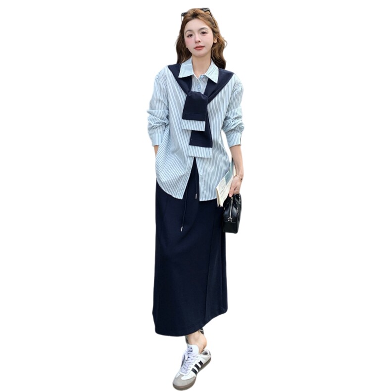 现货--2026年春季新款蓝色二件套+披肩203-2606-P165-K268,女装套装/套裙,浙宝203