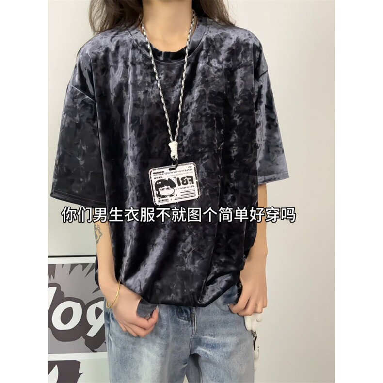 XZ809A/DX262/特P19/控38高级感钻石绒圆领短袖T恤,男装T恤,星座809A(原222-1)