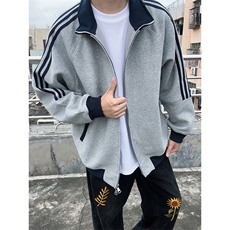 抖音得物高品质美式高街重磅结构设计拼接织带立领卫衣外套CM42，男装卫衣，电商A486