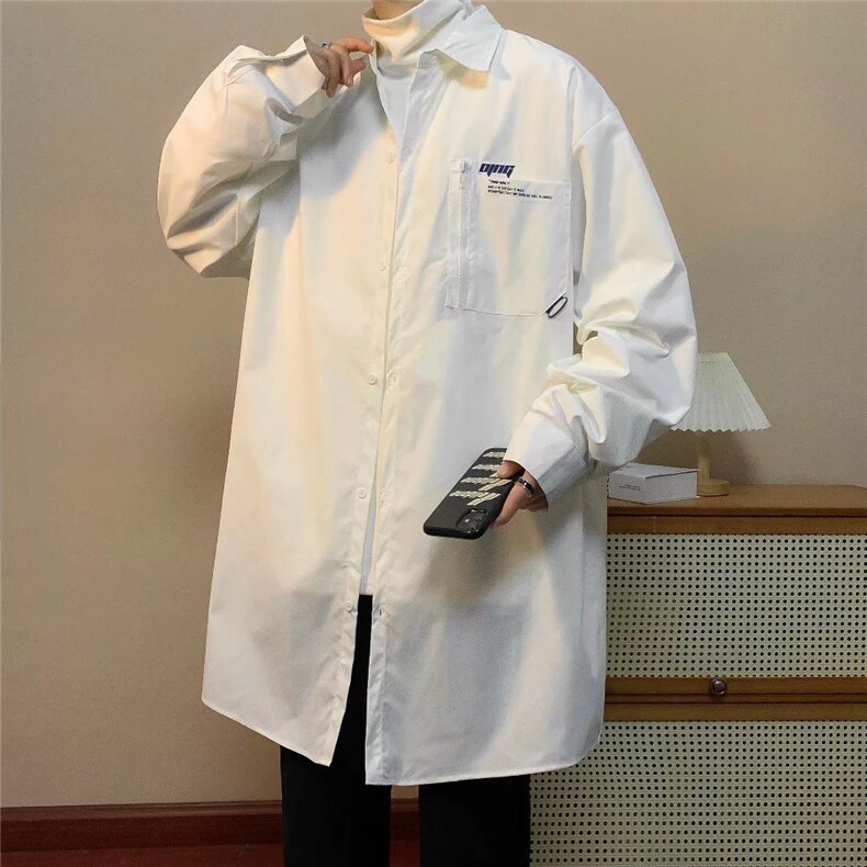 港风休闲男士春季风衣中长款防晒衬衫外套W950P35,男装风衣,星座1116-2