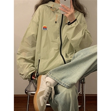1中性风黄灯撞色彩虹硅胶点缀大码M-5XL潮牌防晒服FS77001P65控88，男装夹克，星座226-2