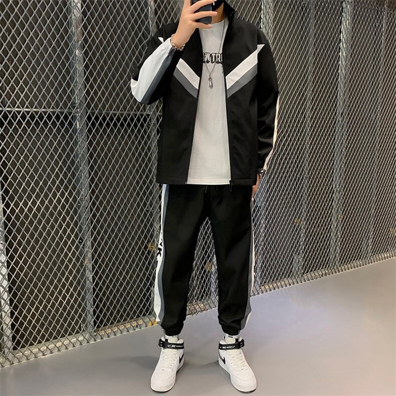 立领夹克一套搭配帅气青少年潮流工装卫衣套装男机能开衫D01P70,男装休闲套装,电商B226-2（原B217-2）