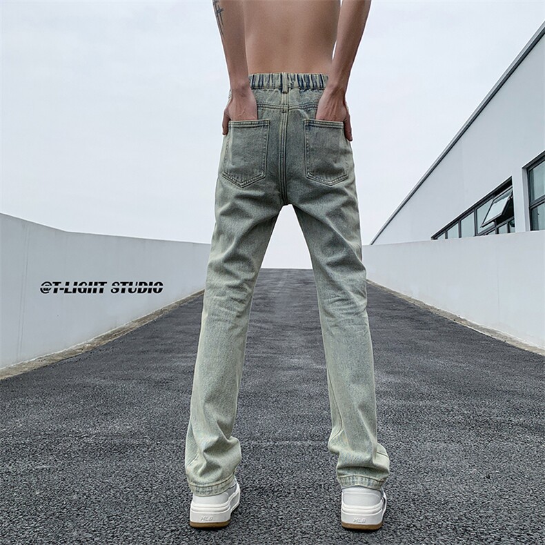 B221美式ins高街暗黑小众修身小脚破洞牛仔裤LK23012-P60控78,男装牛仔裤,电商B221