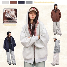 8889华棉卫衣外套320克P49M到3XL网络图成分棉57聚酯纤维43，女装短外套，星座506A