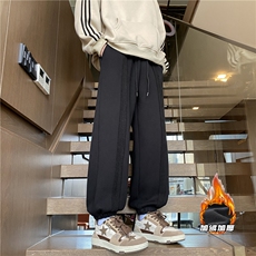 2025冬季新款加绒加厚中缝束脚卫裤休闲裤B315-K23495-P65控78，男装休闲裤，电商B315