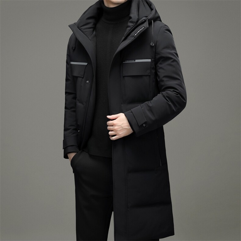 冬季中长款连帽休闲羽绒服男装新款中年加厚保暖男士御寒外套,男装羽绒服,电商B212（原钱塘6029）