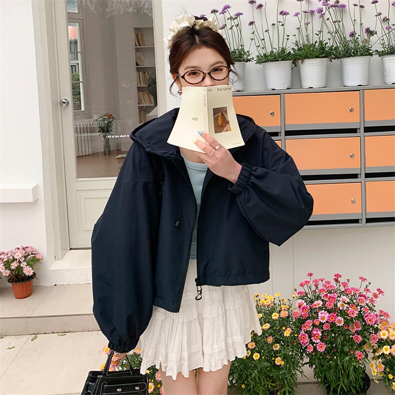 现货韩版休闲百搭显瘦短款外套女2D075-(P150-K200),女装短外套,2D075