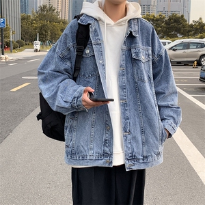 2024春季港风中性男女夹克牛仔衣 H001 P75控98图片