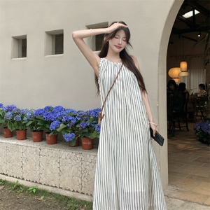 条纹背心连衣裙女夏显瘦遮肉减龄无袖裙子2C276-L3456-P105-K155图片