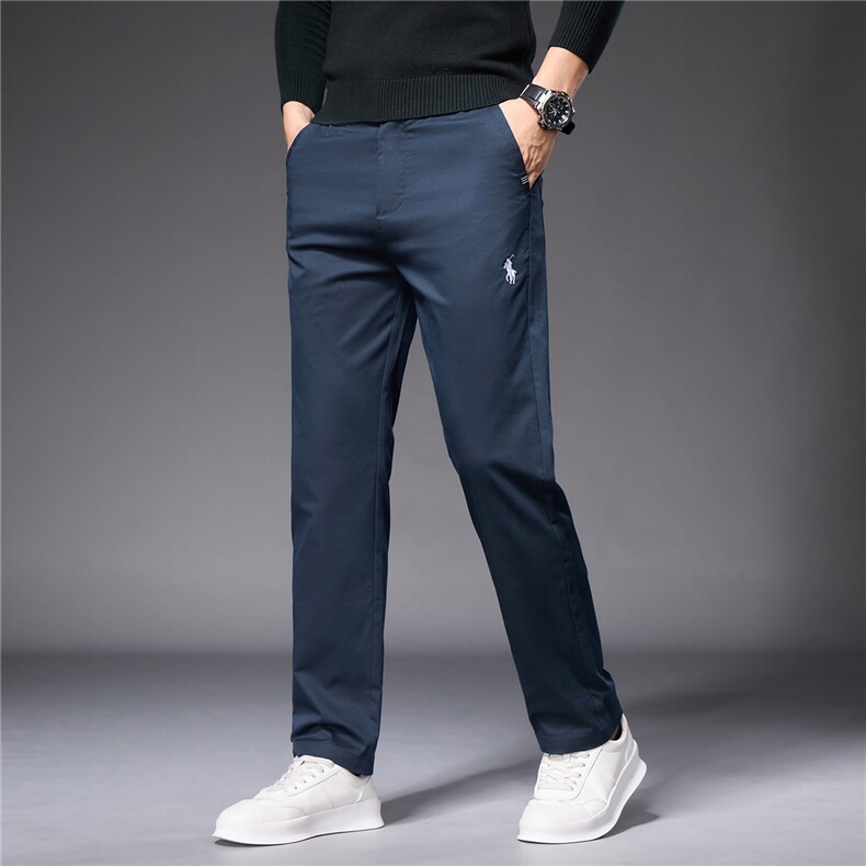 2026春秋精梳棉休闲裤男直筒宽松弹力透气刺绣简约百搭裤子男现货，男装休闲裤，星座224-1