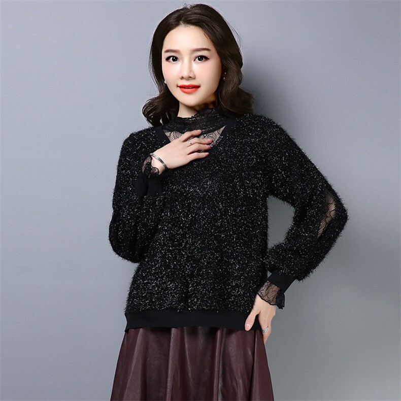 潮流长袖花纹蕾丝衫/雪纺衫2021年春季休闲时尚,女装蕾丝衫/雪纺衫,婷思杰（原婷想服饰）