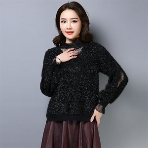 潮流长袖花纹蕾丝衫/雪纺衫2021年春季休闲时尚图片