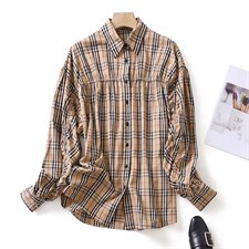 2022年春季新款时尚潮流百搭休闲格子衬衫，女装衬衫，L·H·X