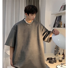 1港风模麂皮绒大码M-5XL短TDT8766P23DK8767P32套装TZ8757P55，男装休闲套装，星座226-2