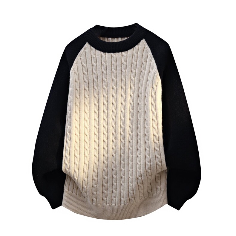 MY7359-TP55拼色高品质套头针织衫打底衫长袖圆领毛衣外套，男装T恤，电商A320