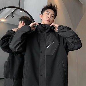 L到8XL2025秋季新款重磅解构连帽夹克外套男加肥加大码胖子胖人图片