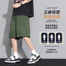 现货夏季工装短裤男ins潮牌休闲百搭潮流痞帅五分裤D02513-P43，男装休闲裤，星座308B-2