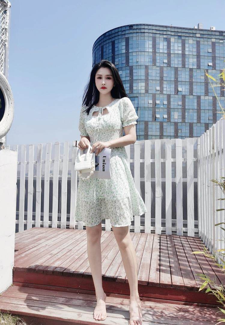 夏季新款碎花连衣裙，女装连衣裙，YO\VLF雅洛菲