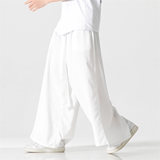 夏季风休闲宽松阔腿长裤黑色汉服直筒裤宋裤情侣潮K332/P85，男装民族服装，钱塘713