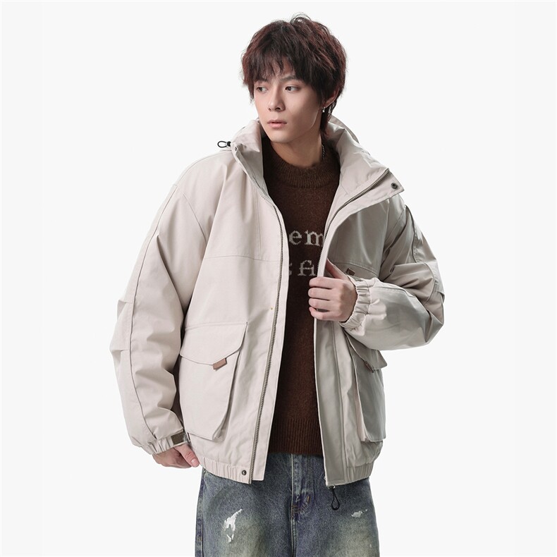 新款冬季大码羽绒棉服棉袄连帽工装韩版宽松外套A436-2533-P98,男装棉衣,电商A436