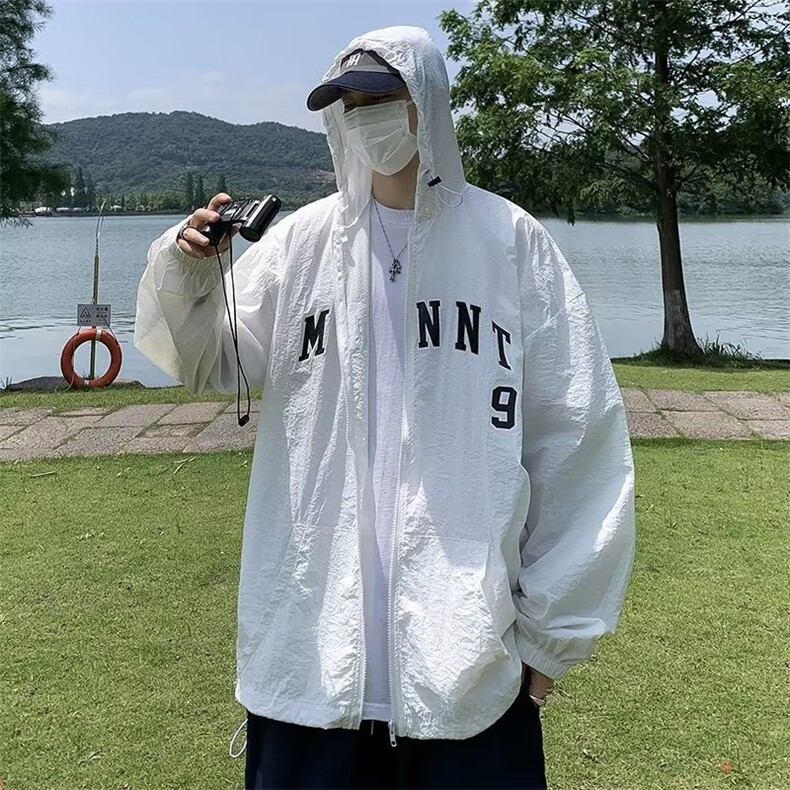 超薄款连帽防晒服男2024新款夏季冰丝透气防紫外线休闲防晒衣外套,男装夹克,星座716-4