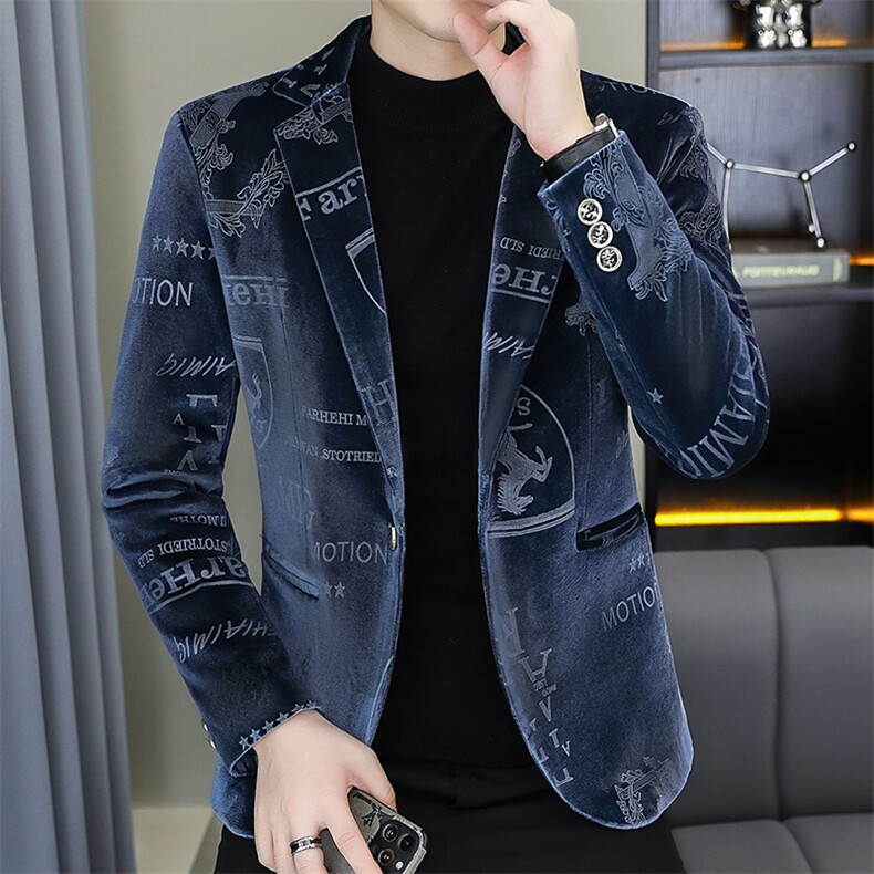 X612-P80秋季男士时尚西服个性印花小西装,男装西服,星座507A（原星座306B-2）