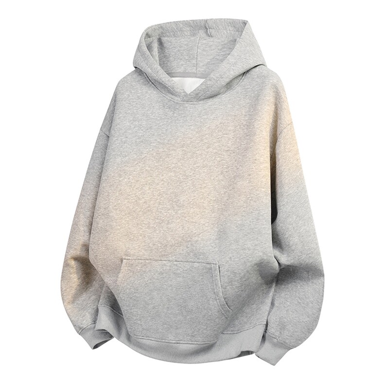 无帽绳版二开秋冬美式高街重磅曼巴棉纯色连帽卫衣外套X056，男装卫衣，电商A486