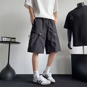 机能大口袋工装伞兵短裤男生宽松夏季阔腿休闲五分裤K6415-P34图片