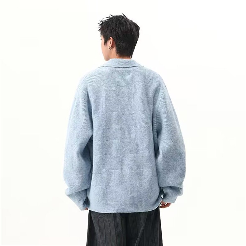 日系复古翻领毛衣外套男女宽松慵懒显瘦开衫上衣914-4-M5808P60,男装针织衫/毛衣,星座914-4