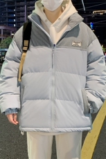 冬季青少年灯芯绒立领拼接外套休闲百搭面包服棉服5302-P78，男装棉衣，电商B306