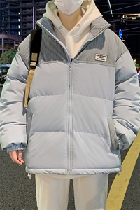 冬季青少年灯芯绒立领拼接外套休闲百搭面包服棉服5302-P78图片