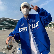 秋季美式复古字母刺绣棒球服高街潮牌宽松夹克外套男W5131-P57，男装夹克，星座512-2
