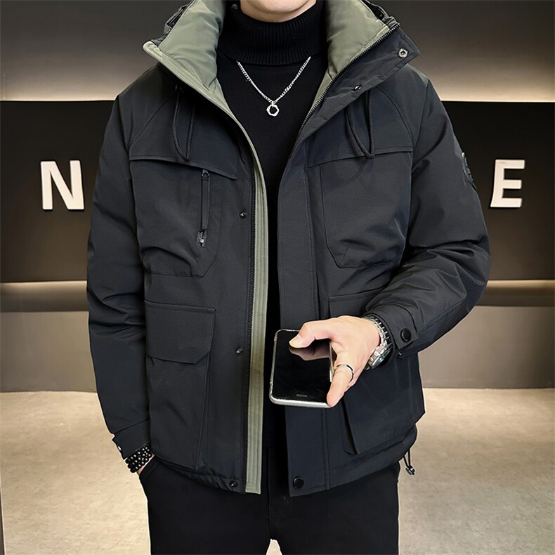 店主风新标50白鸭绒冬季男士工装连帽休闲羽绒外套男Y206-P188，男装工装外套，星座310B-3