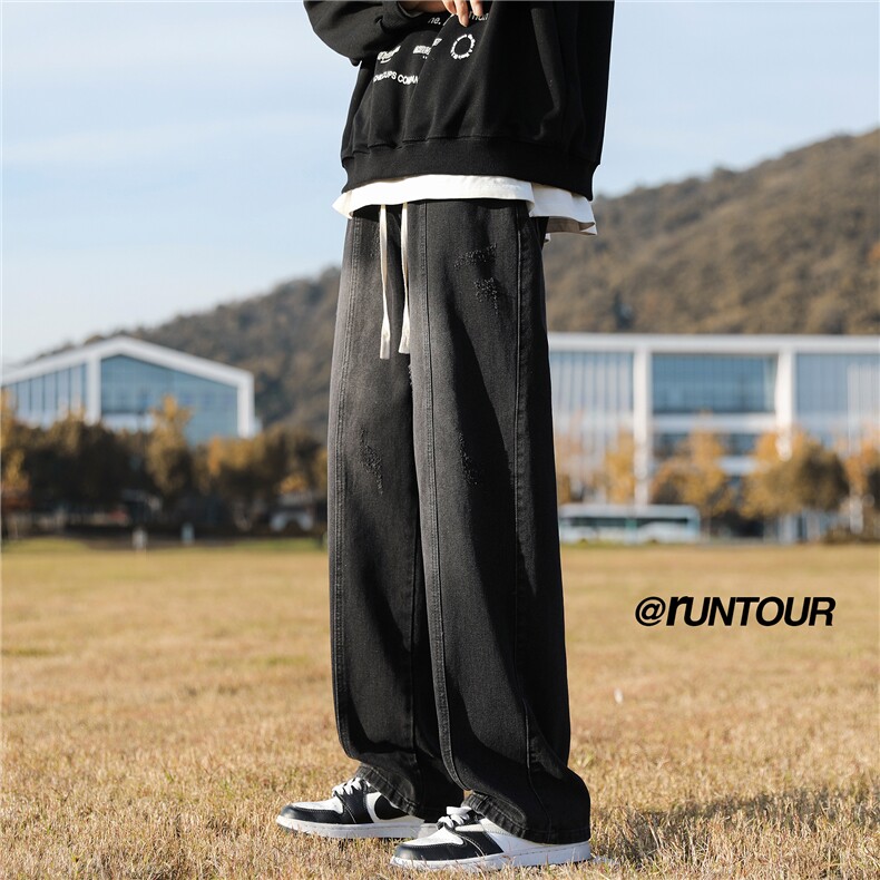 猫爪牛仔裤男美式复古vibe裤子高街长裤A166-K006-P50加绒60控78，男装牛仔裤，电商A166