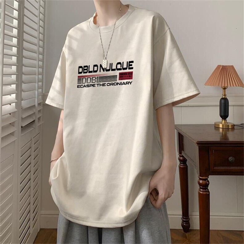 可设48小时发货支持抖音得物来样二开240克重磅美式麂皮绒短袖t恤，男装T恤，电商A486