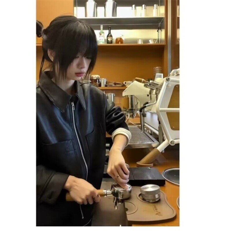 美式复古夹克男秋冬款deto千鸟格外套翻领猎装皮衣LHT1344-p89，男装夹克，星座1008