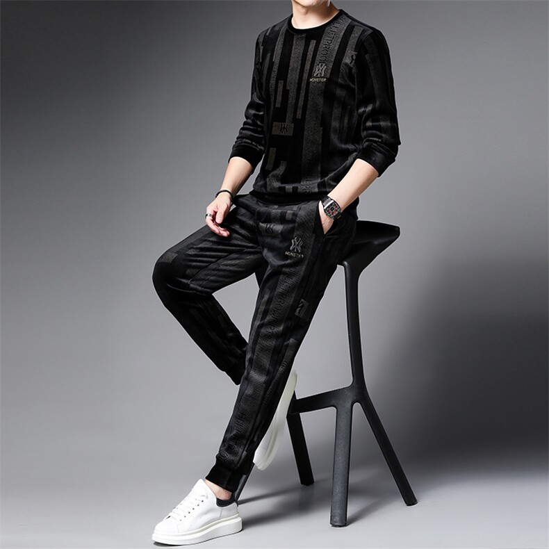 SA9860-2钱塘2020-2冬季新款时尚休闲简约中青年男士卫衣P147,男装休闲套装,钱塘207-2