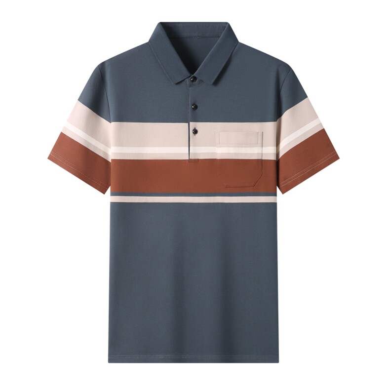 夏季保罗丅恤衬衫领汗衫衣服条纹Polo衫男士休闲短袖翻领半袖体恤,男装T恤,电商B212（原钱塘6029）