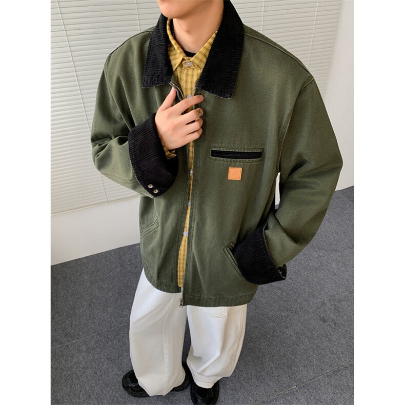 现货得物二开美式复古飞行员夹克男款情侣装工装外套JK1293-P105,男装夹克,星座1103-3