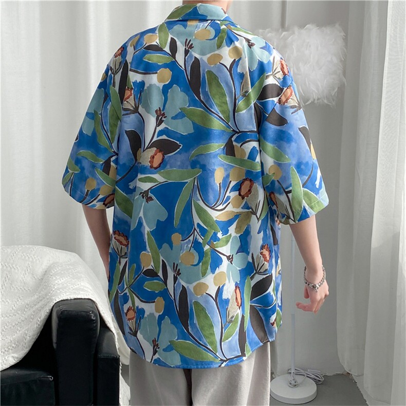 短袖衬衫春款男港风潮流C1189P26,男装衬衫,星座1116-2