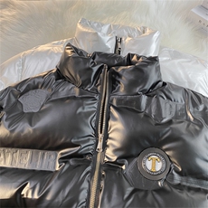 棉衣男潮牌短款徽章机能风工装亮面棉服男立领冬加厚免洗棉袄外套，男装棉衣，星座310B-1